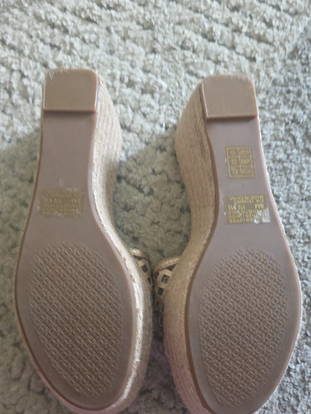 Tory Burch Rose Gold Laser-Cut Slide Mules - Picture 3 of 5